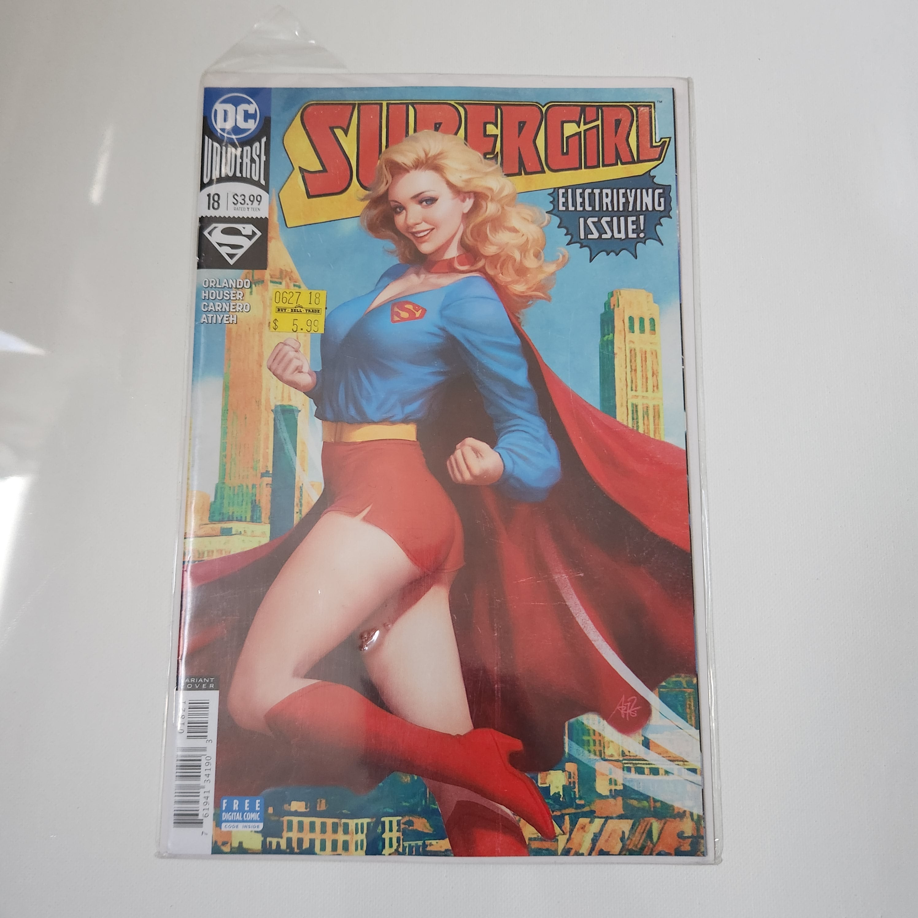 Comic book featuring Supergirl on a white background