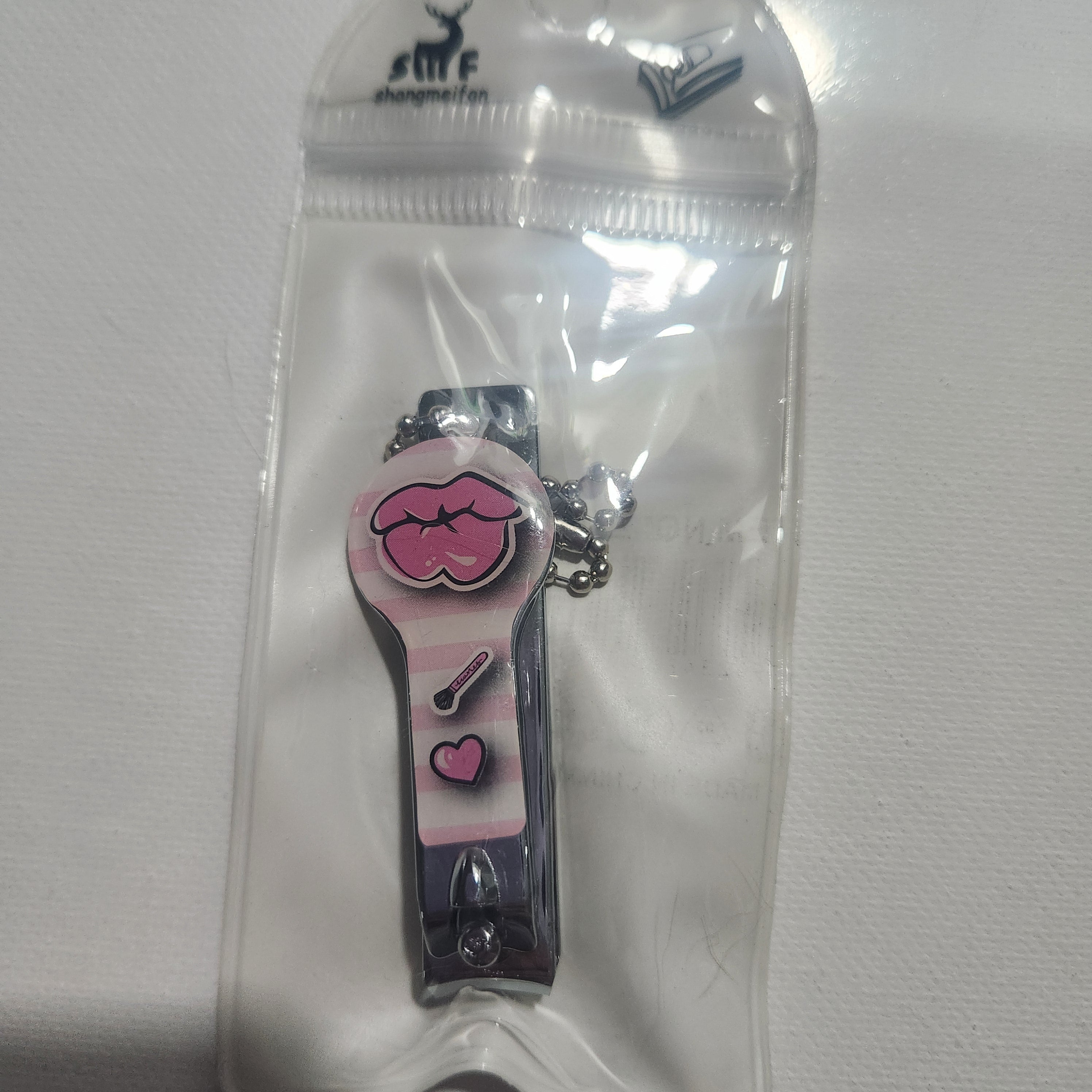 Pink Lips Mini Nail Clipper Keychain