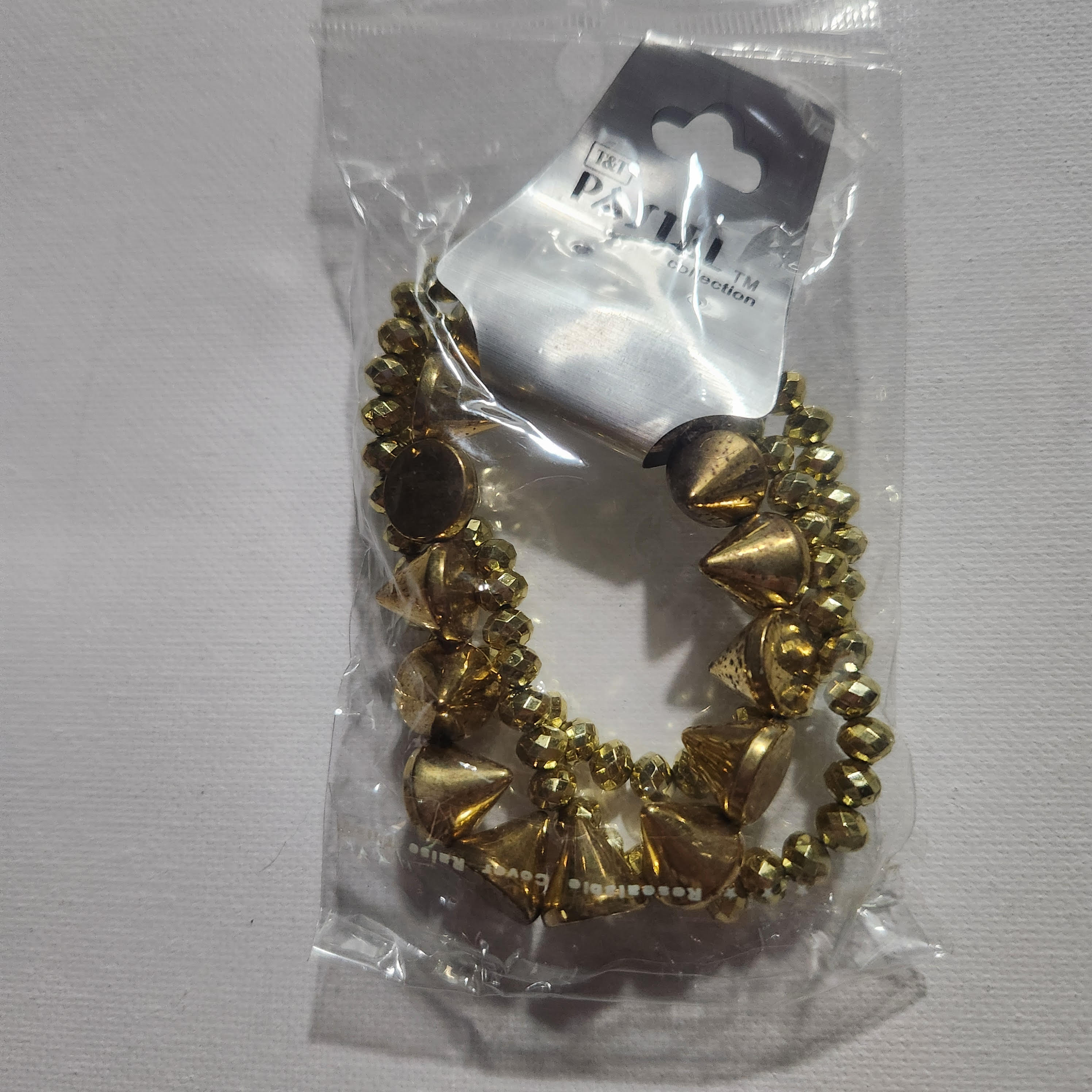 Gold Tone Beaded Stretch Bracelet Set